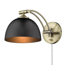 Golden Canada 3688-A1W AB-BLK - Wry Lighting Rey 1-light Swing Arm Wall Lamp in Aged Brass and Matte Black shade